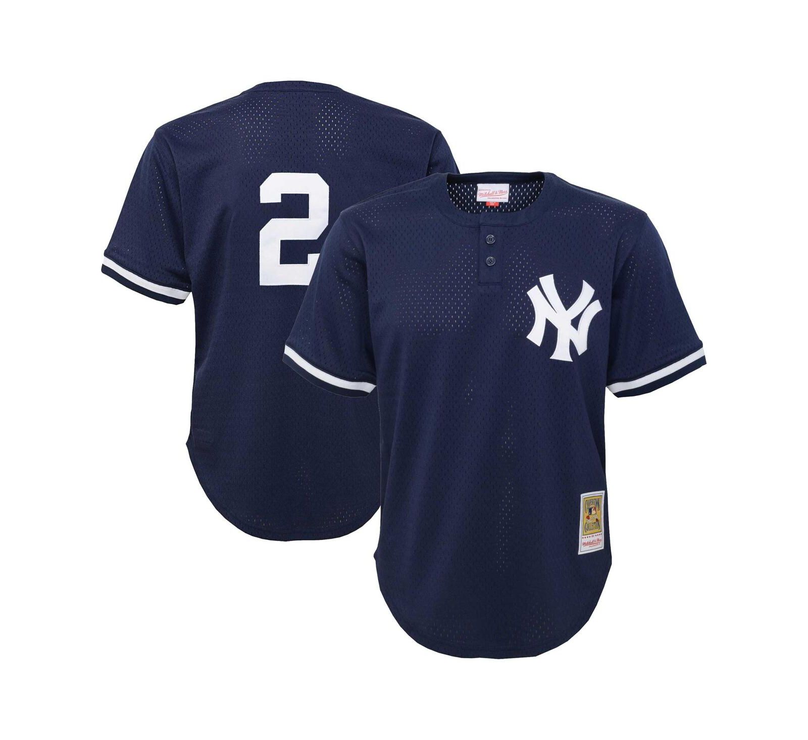 Детская сетчатая джерси Mitchell & Ness Derek Jeter Navy New York Yankees Cooperstown Collection для мальчиков и девочек