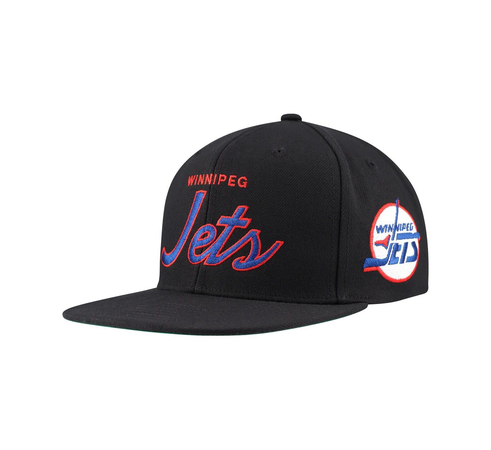 Мужская кепка Mitchell & Ness Black Winnipeg Jets Core Team Script 2.0 Snapback