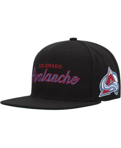 Men's Mitchell & Ness Black Colorado Avalanche Core Team Script 2.0 Snapback Hat