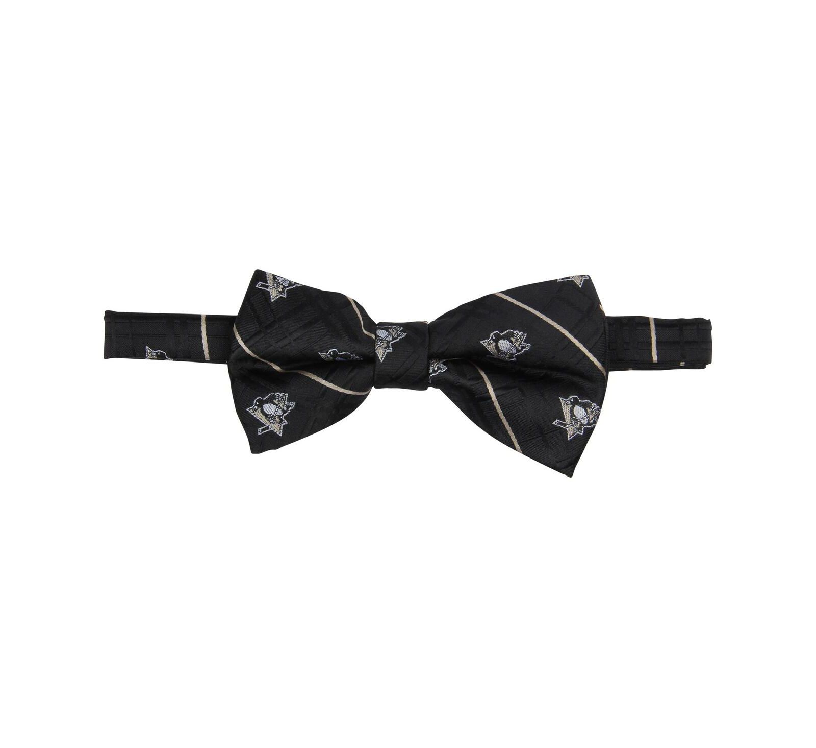 Men's Black Pittsburgh Penguins Oxford Bow Tie
