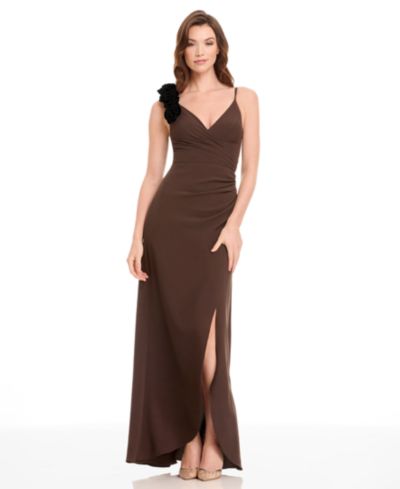 Dress the Population Women's Camelia Ruffled A-Line Maxi Dress