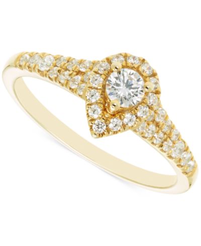 Помолвочное кольцо с бриллиантовым ореолом (1/2 ct. t.w.) из золота 14k