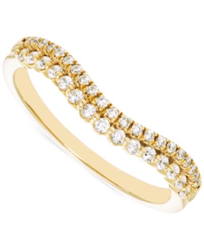 Кольцо с двойным рядом бриллиантов в 14k золоте (1/4 ct. t.w.)