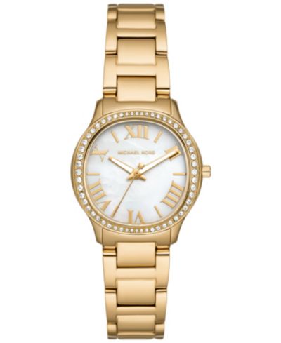 Женские Michael Kors Sage Three-Hand Gold-Tone Stainless Steel Watch 31mm