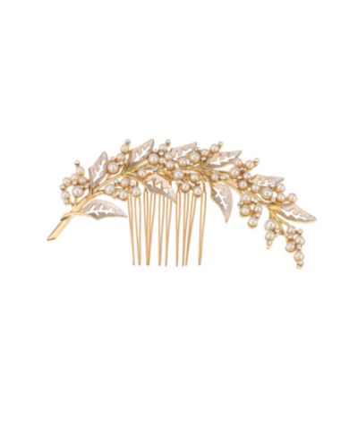 ETTIKA Ethereal Imitation Pearl Leaf Hair Comb