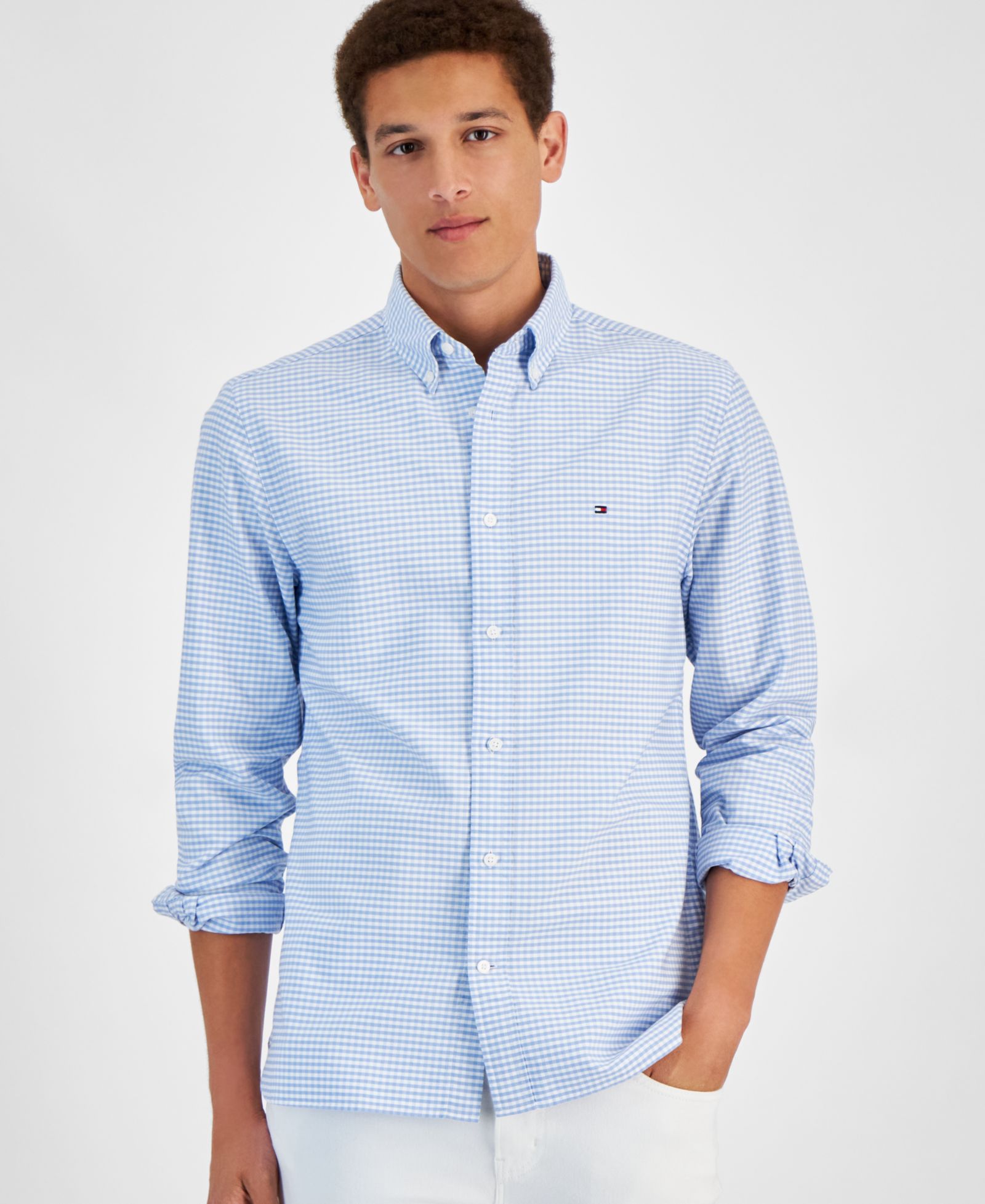 Tommy Hilfiger Men's Heritage Oxford Long-Sleeve Gingham Shirt