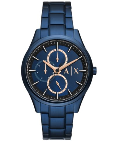 A|X Armani Exchange Мужские многофункциональные часы Blue Stainless Steel 42mm
