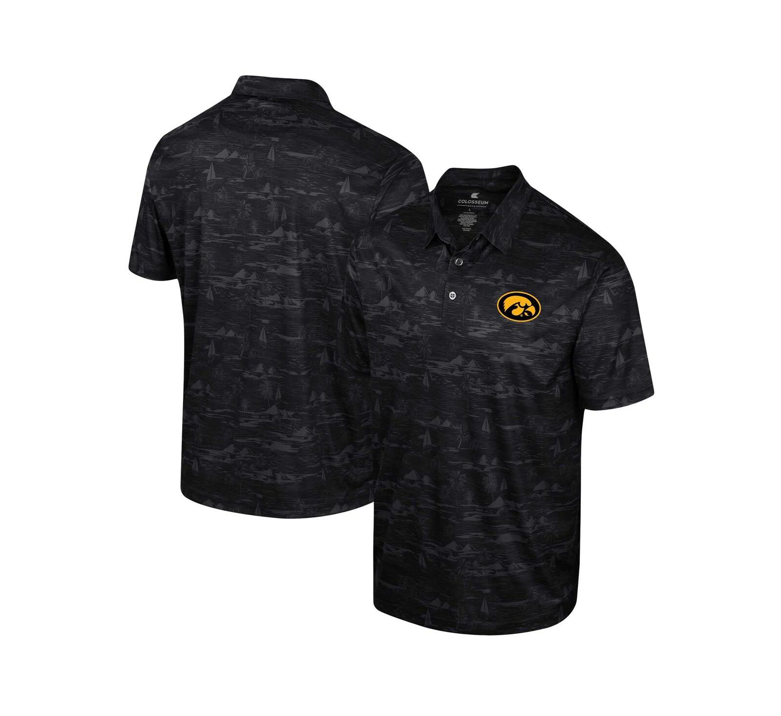 Мужское поло Colosseum Black Iowa Hawkeyes Daly Print