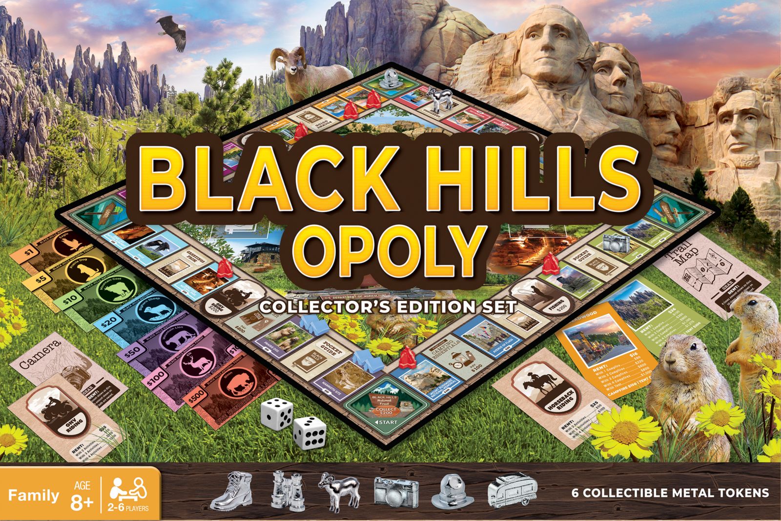 Masterpieces Puzzles Black Hills Opoly Board Game, Ages 8+ настольная игра