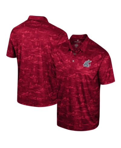 Мужская рубашка поло Colosseum Crimson Washington State Cougars с принтом Daly