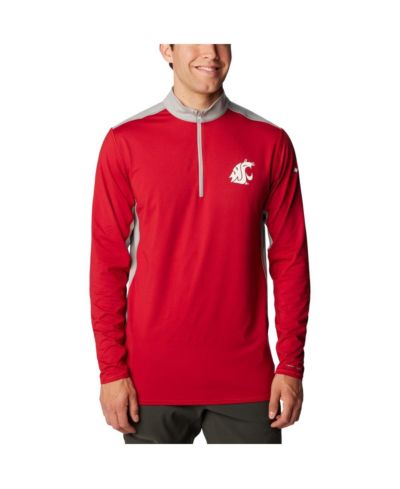 Мужская куртка Columbia Crimson Washington State Cougars Tech Trail™ Omni-Shade Quarter-Zip