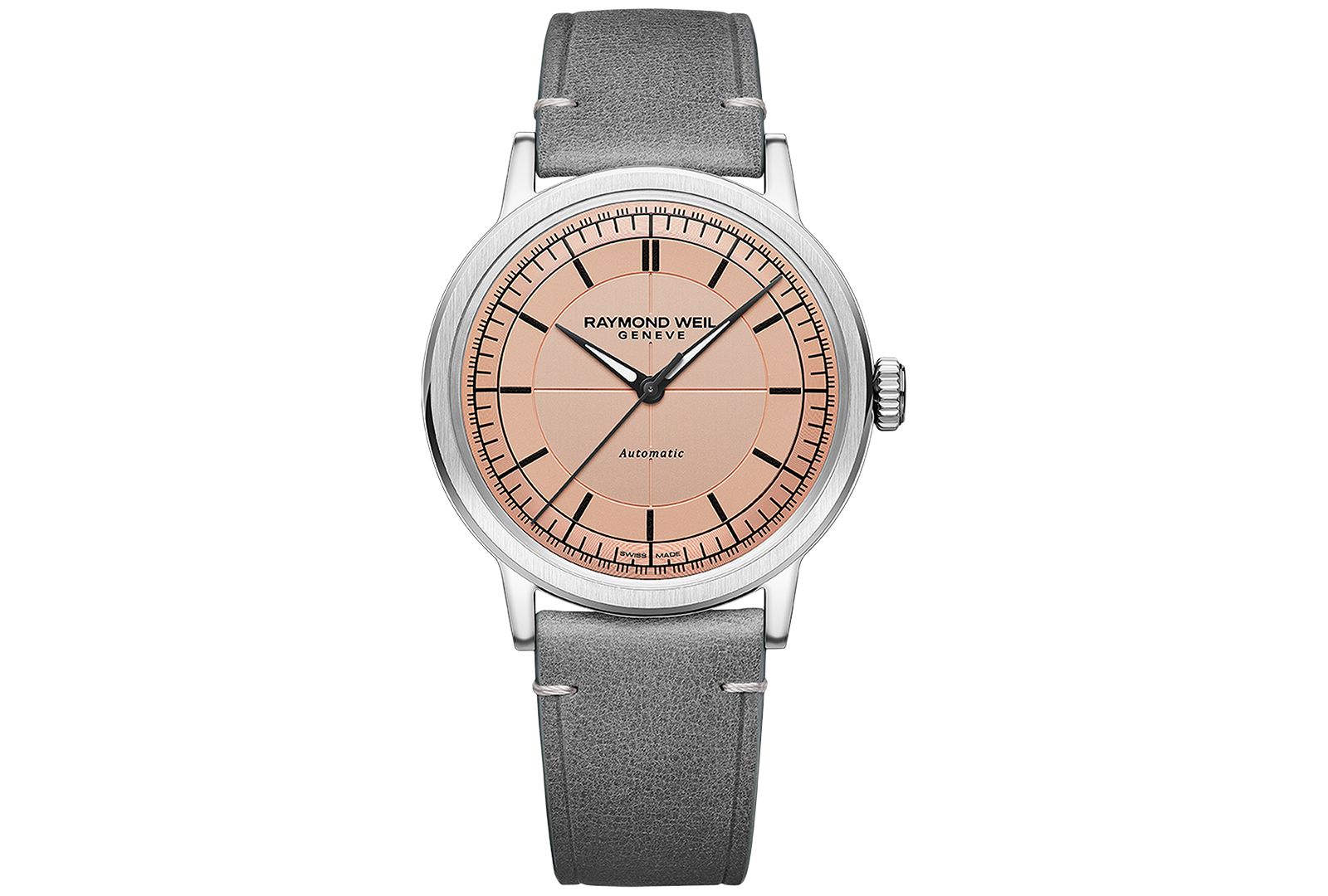Raymond Weil Men's Swiss Automatic Millesime Gray Leather Strap Watch 40mm