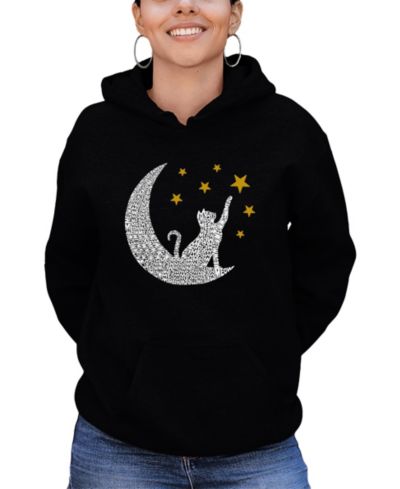 LA Pop Art Женская толстовка Word Art Cat Moon