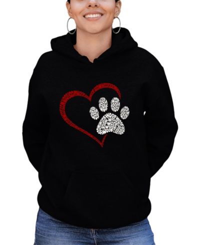 Женский худи LA Pop Art Women's Word Art Paw Heart