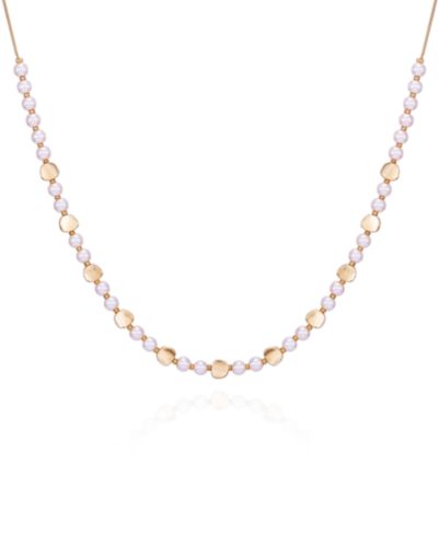 Длинное ожерелье T Tahari Gold-Tone Imitation Pearl Statement
