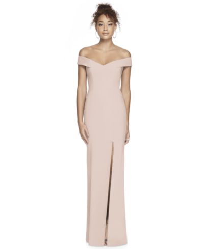 Dessy Collection Женское вечернее платье с открытыми плечами и открытой спиной, фасон «русалка"