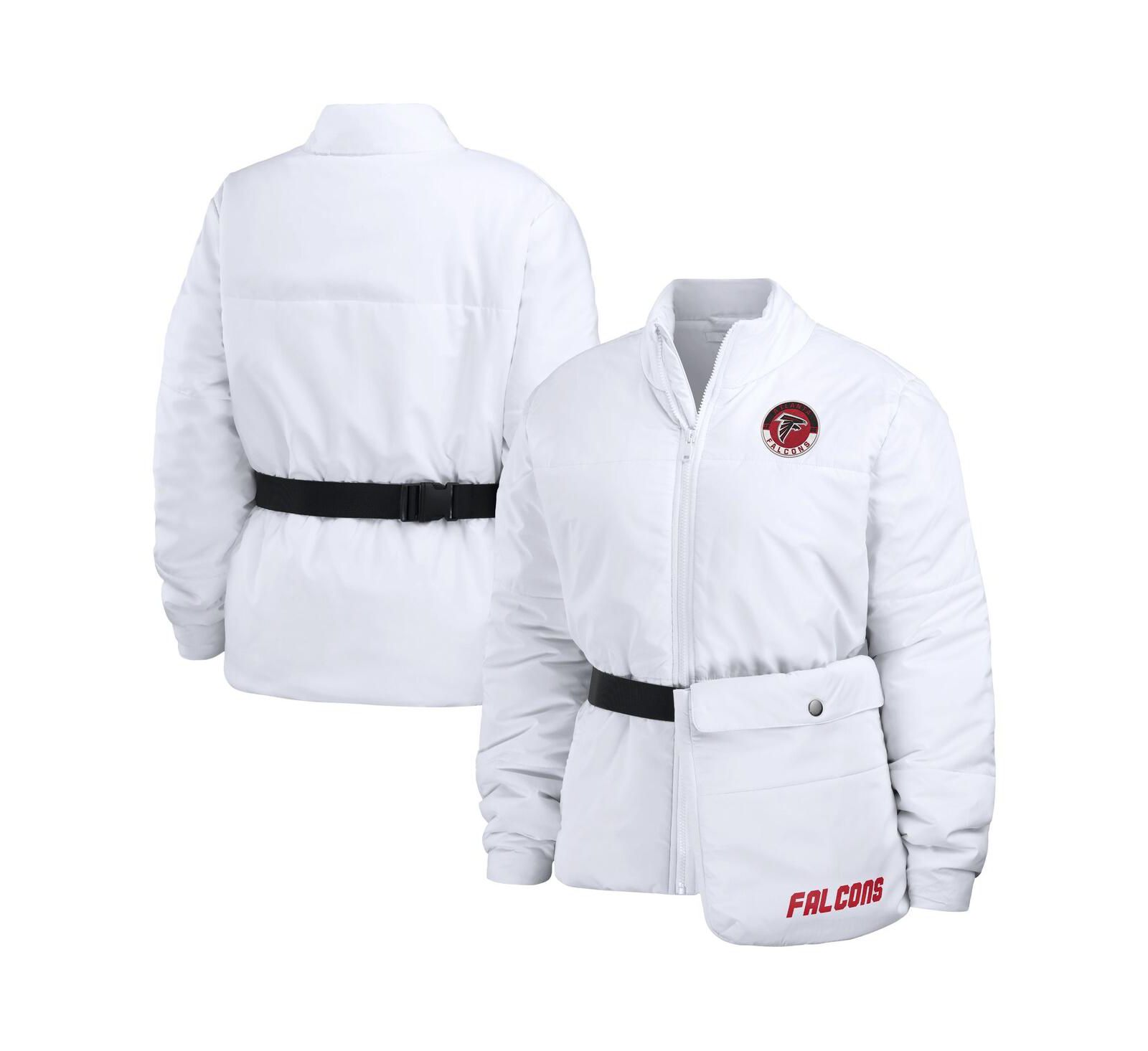 Women's WEAR by Erin Andrews White Atlanta Falcons Packaway Full-Zip Puffer Jacket