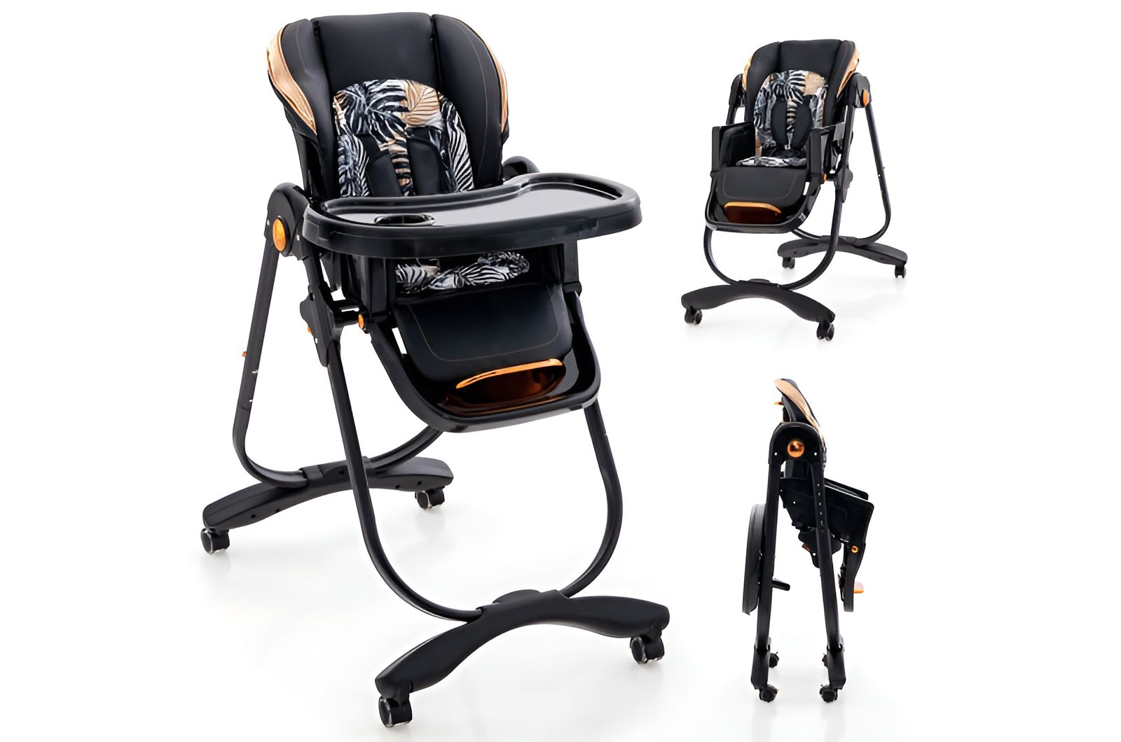Slickblue Kids Folding Dining High Chair with Adjustable Height and Recline
