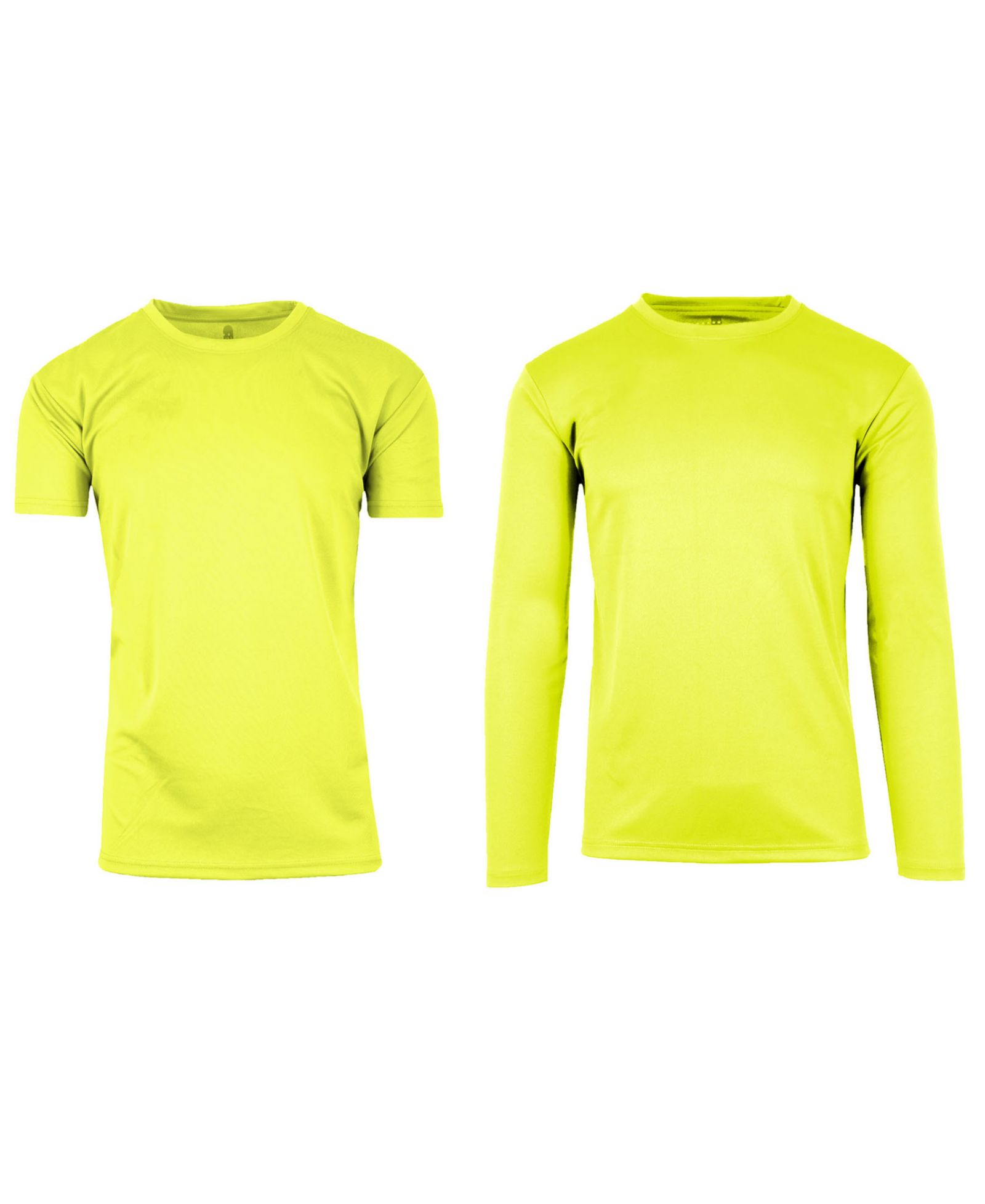 Galaxy By Harvic Men's Short Sleeve Long Sleeve Moisture-Wicking Quick Dry Performance Crew Neck Tee-2 Pack
