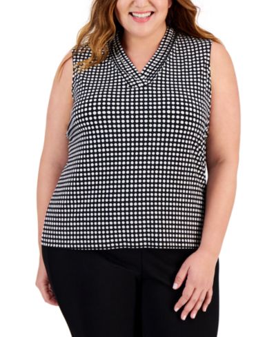 Anne Klein женский топ Plus Size с принтом и V-образным вырезом