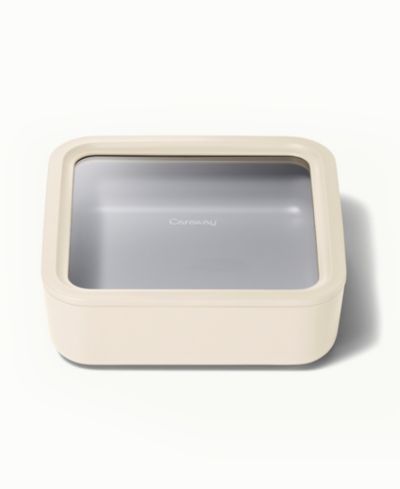 Caraway 10 Cup Glass Food Container Square Shape with Lid