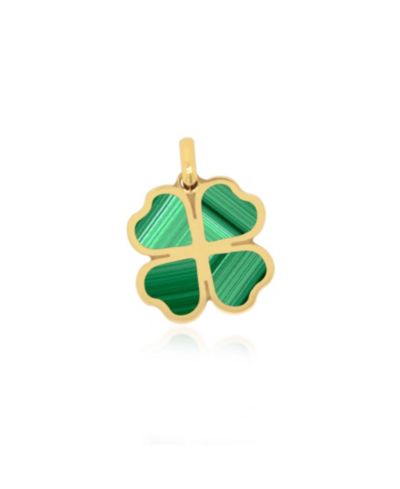 The Lovery Подвеска-шарм Lucky Clover Malachite 14K Gold 13 millimeters