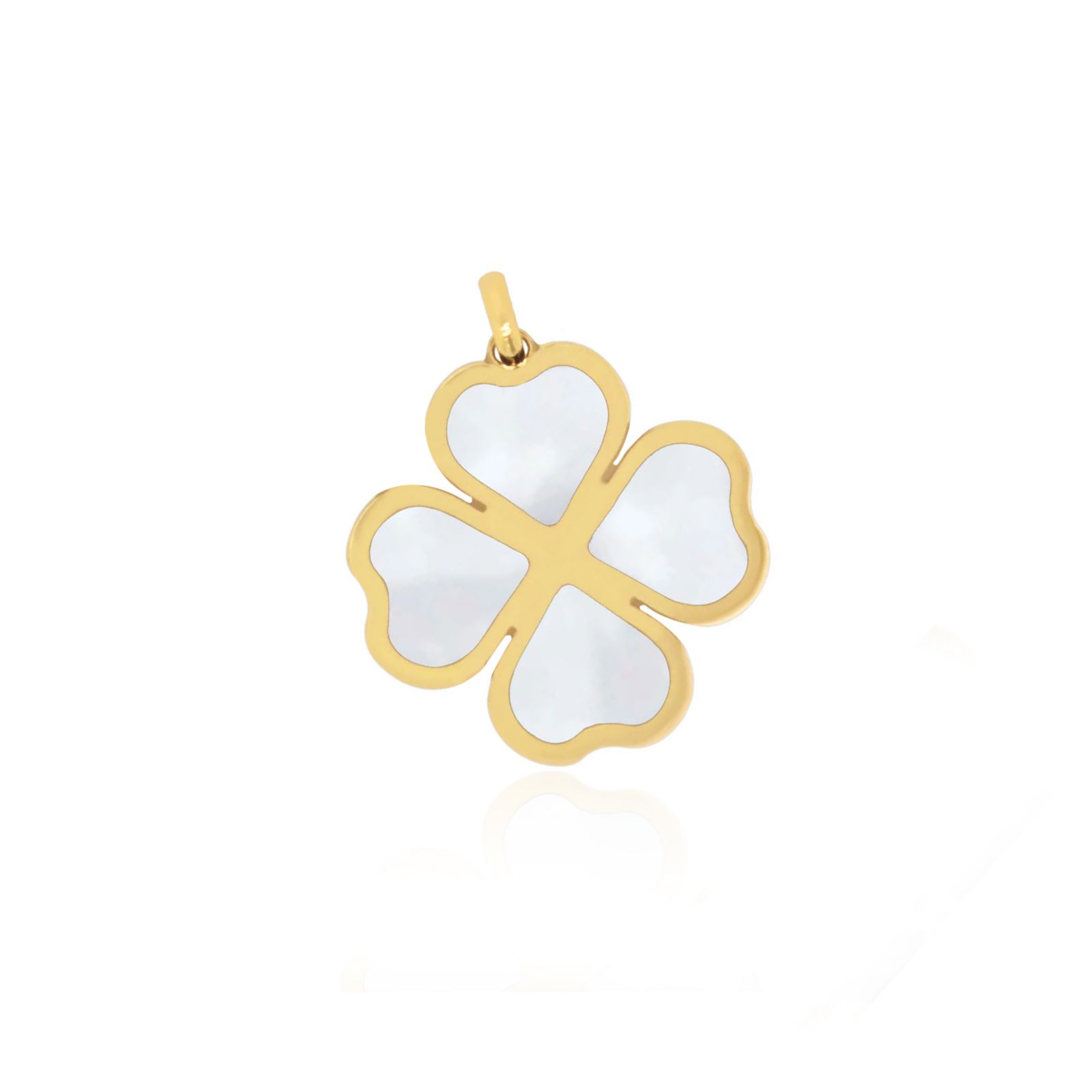 The Lovery Mother of Pearl Lucky Clover Charm 14K Gold