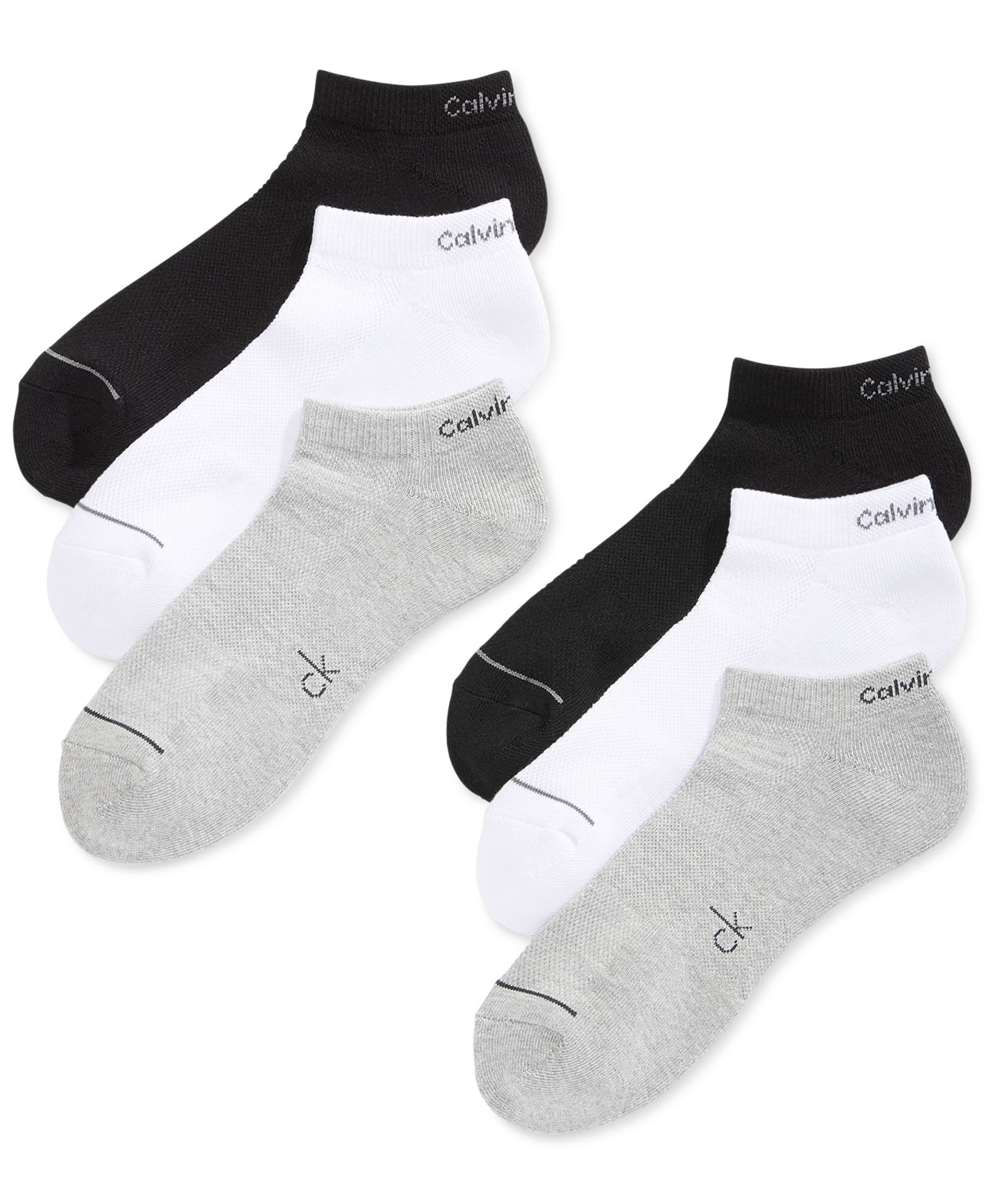 Calvin Klein Six-Pack Athletic Stripe Ankle Socks