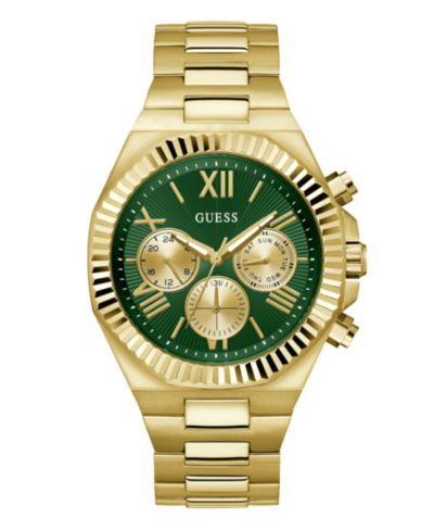 GUESS Мужские многофункциональные золотистые часы из стали 100%, 44mm