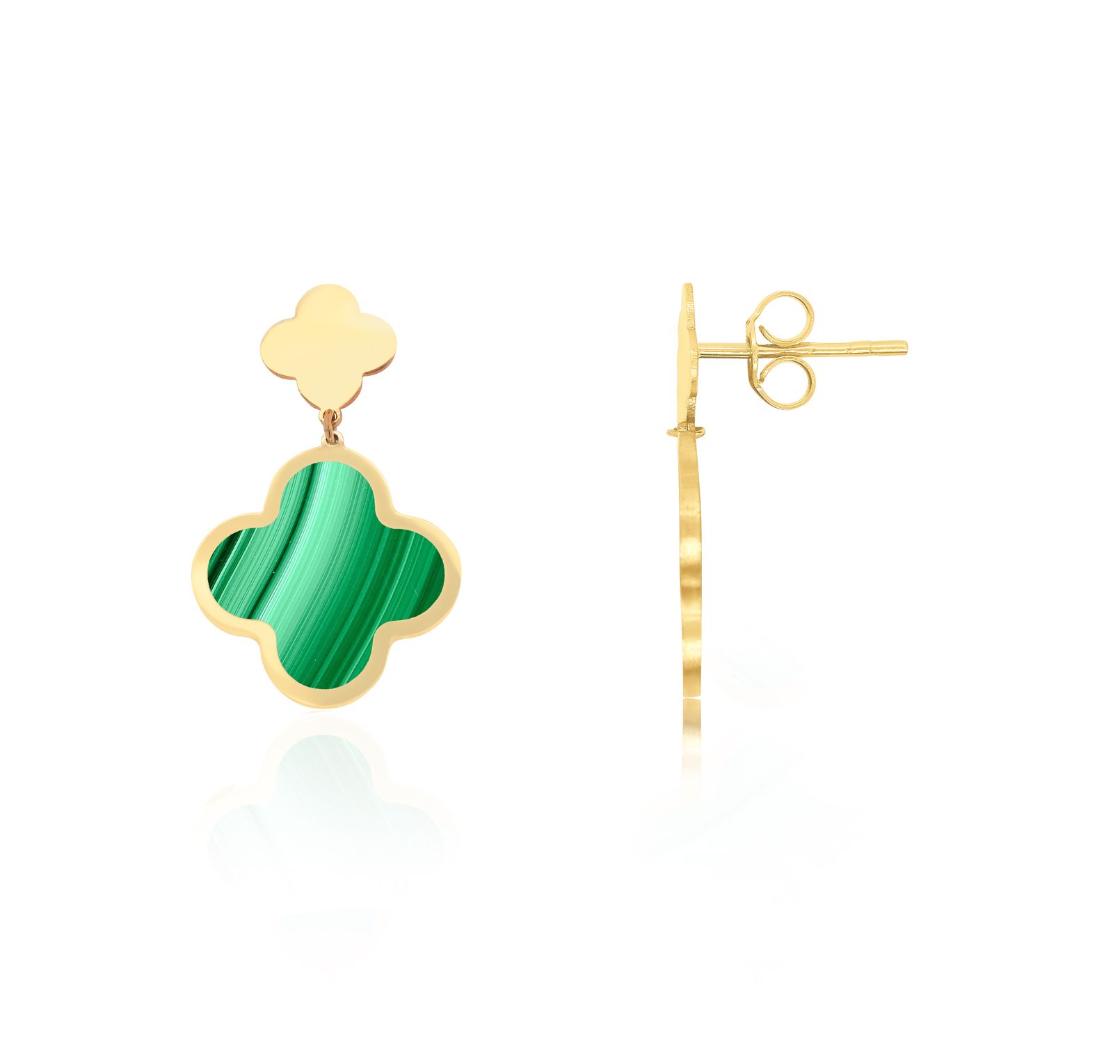 The Lovery and Gold Clover Drop Earrings 14K Gold
