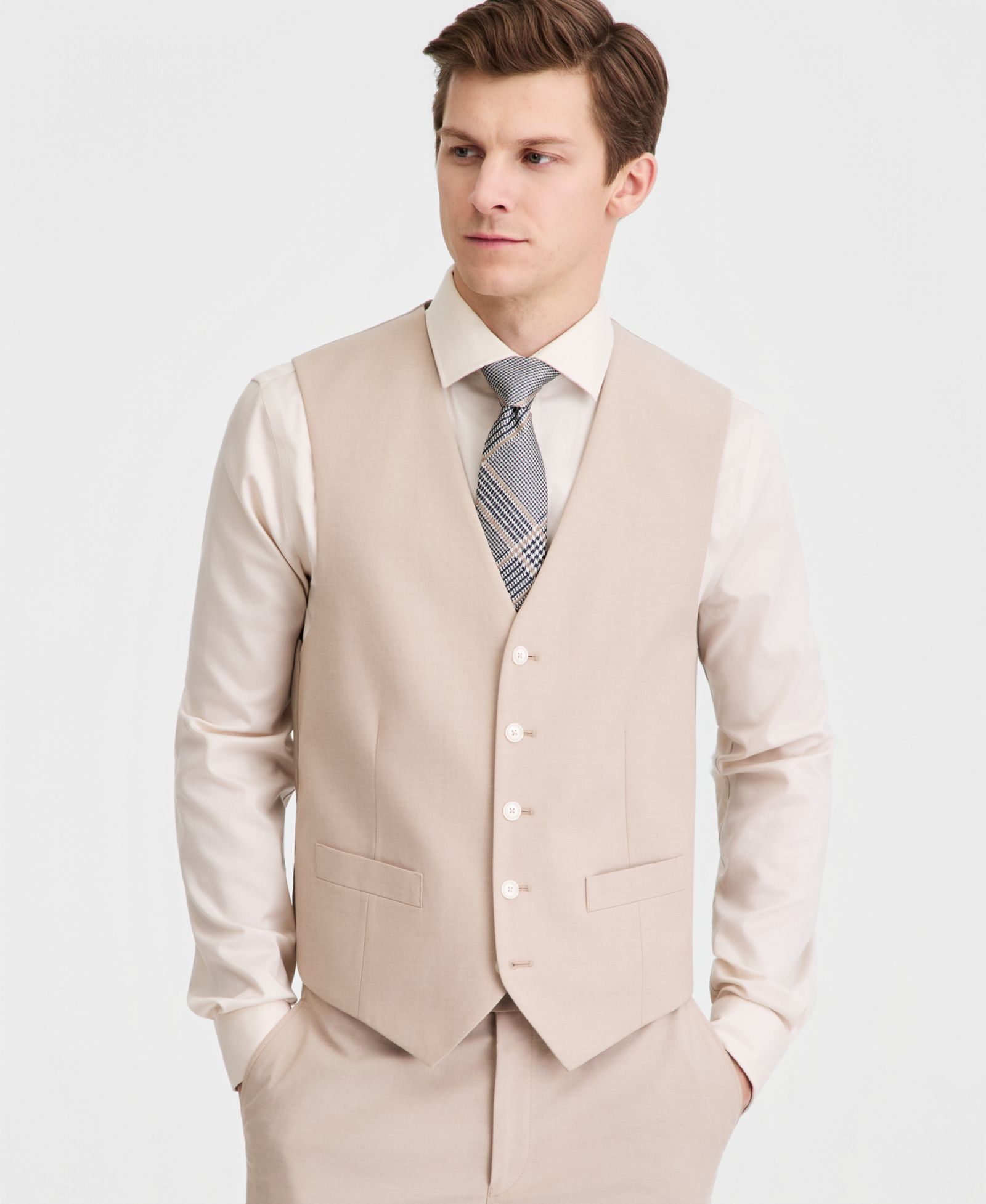 Tommy Hilfiger Men's Modern-Fit TH Flex Stretch  Cotton Suit Separate Vest