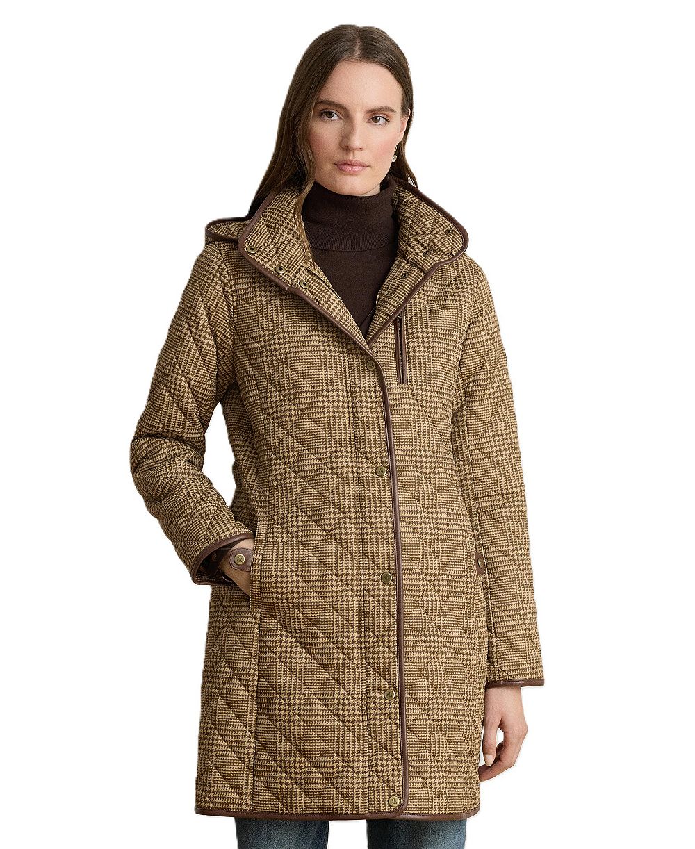 Женское стеганое пальто с капюшоном Lauren Ralph Lauren