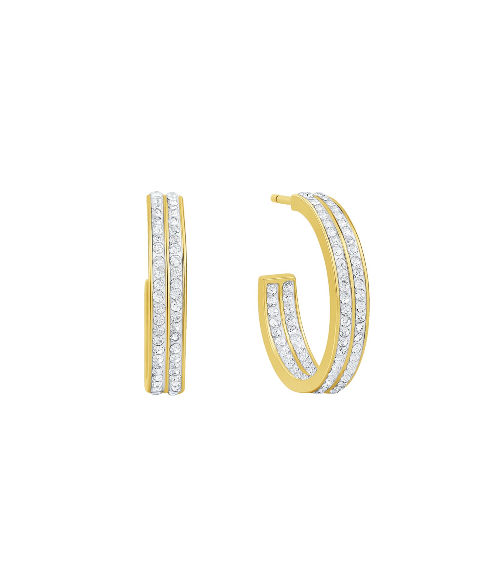 Серьги-кольца And Now This Double Row Crystal Hoop