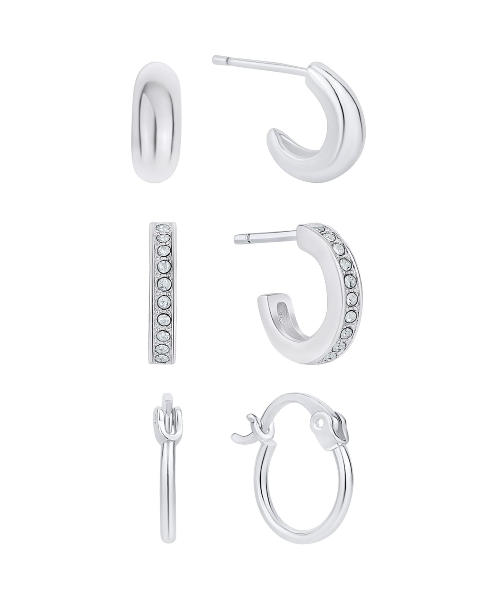 And Now This Crystal Trio Hoop Earring Set
