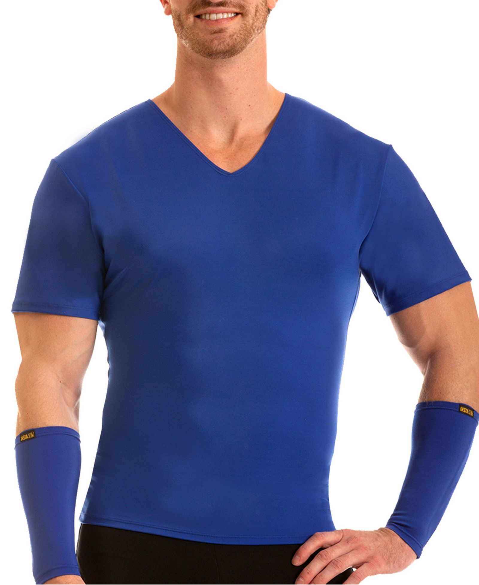 Мужская футболка Instaslim Big & Tall Compression Activewear Short Sleeve V-Neck