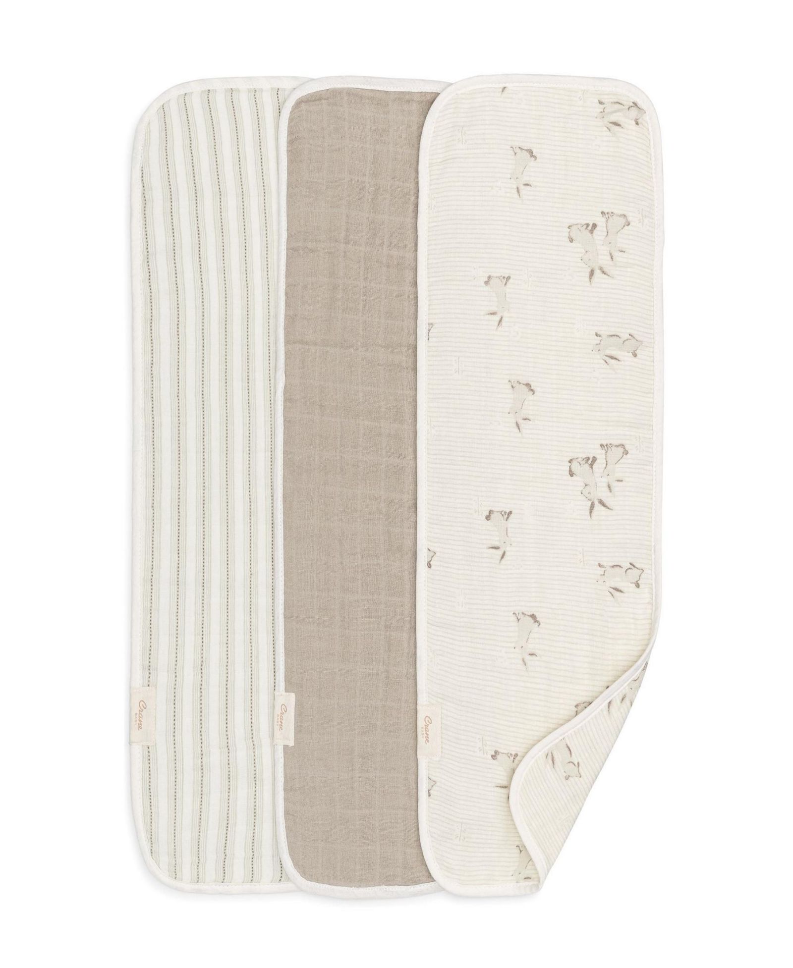 Crane Baby Cotton 3-pc. Bunny Burp Cloth Set