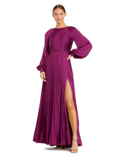 Mac Duggal Женское вечернее платье с плиссировкой и разрезом