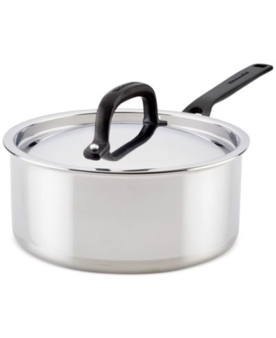 KitchenAid Stainless Steel 5-Ply Clad 3 Qt. Covered Saucepan
