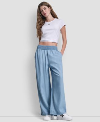 DKNY Jeans Women's Pull-On Wide-Leg Ankle Pants