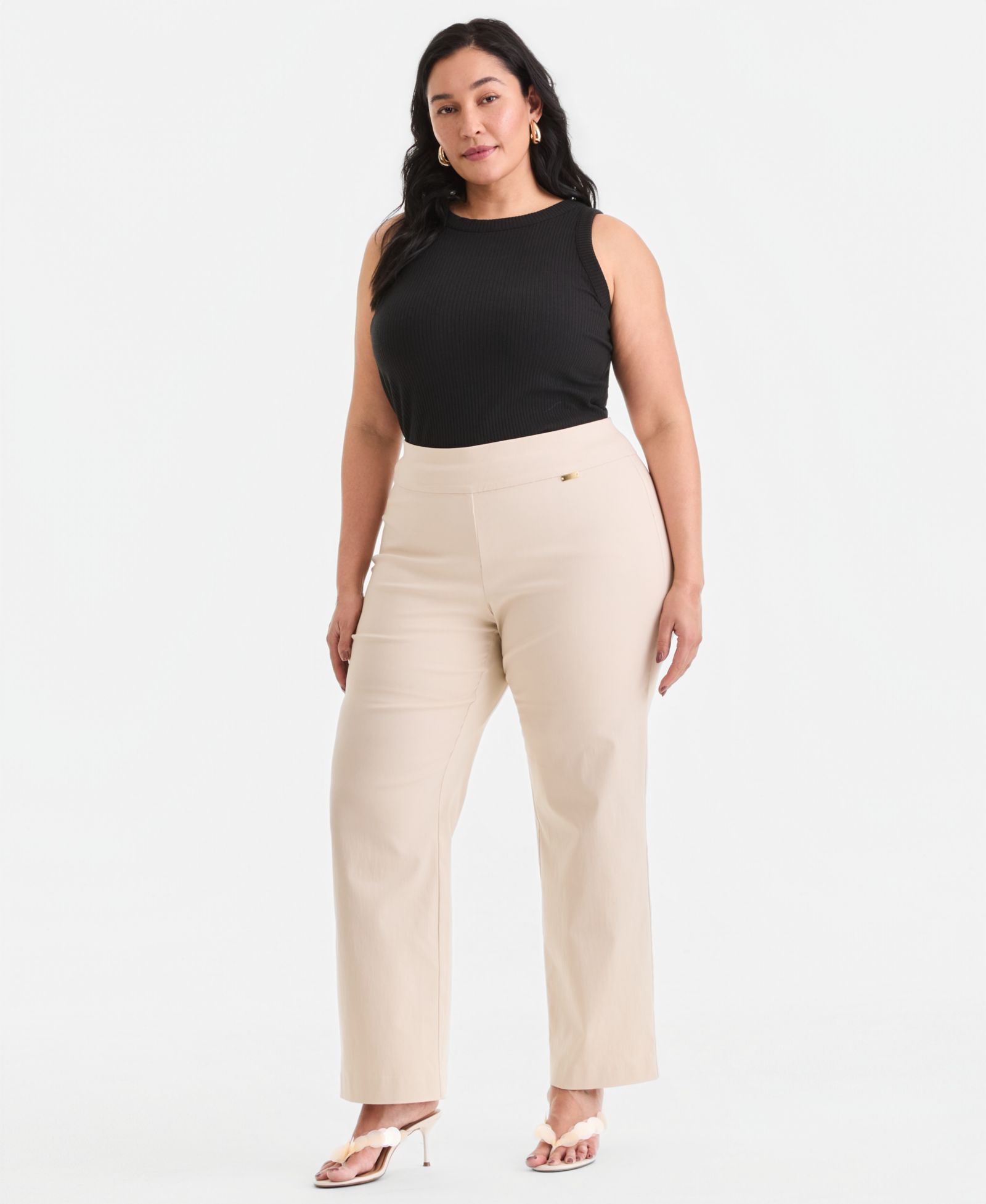 Брюки I.N.C. International Concepts Plus Size, завышенная талия, прямые
