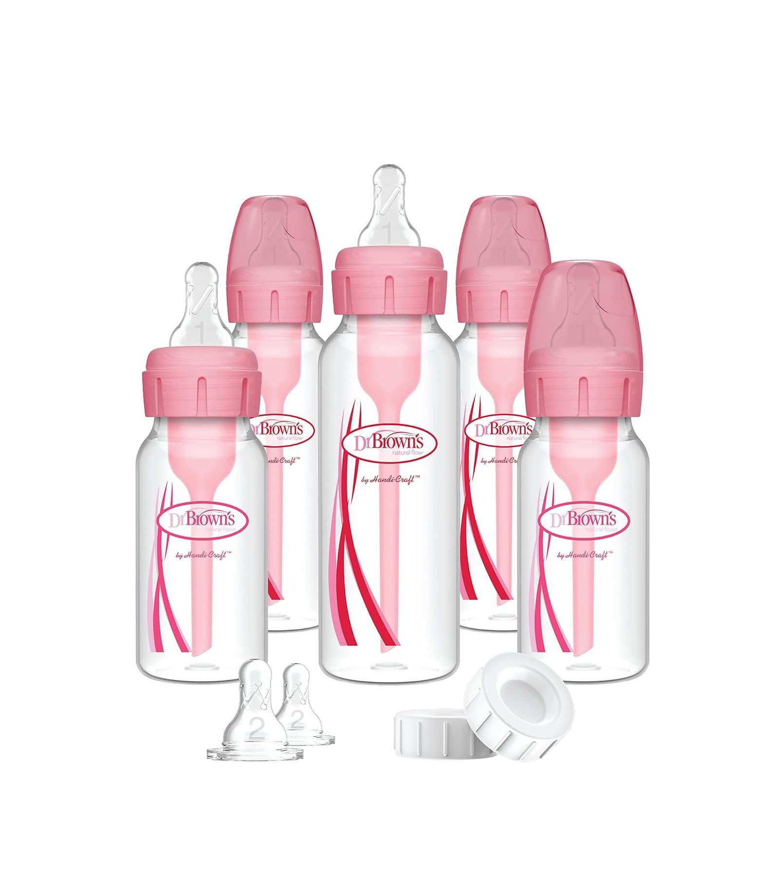 Dr. Brown's набор для кормления новорожденных Options+ с антиколиком, 17 Piece, Pink