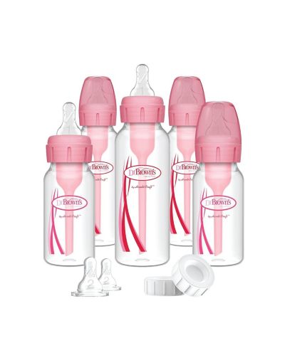 Dr. Brown's набор для кормления новорожденных Options+ с антиколиком, 17 Piece, Pink