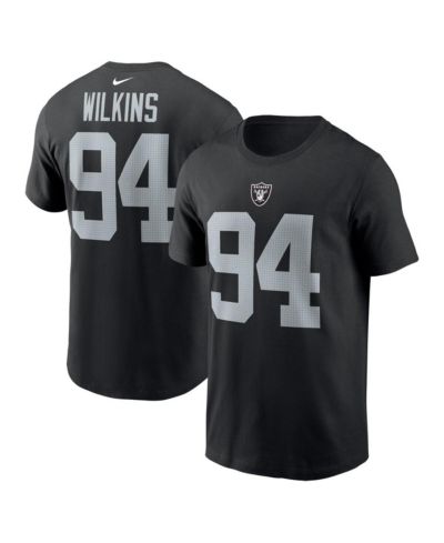 Мужская футболка Nike Black Las Vegas Raiders Christian Wilkins с именем и номером игрока