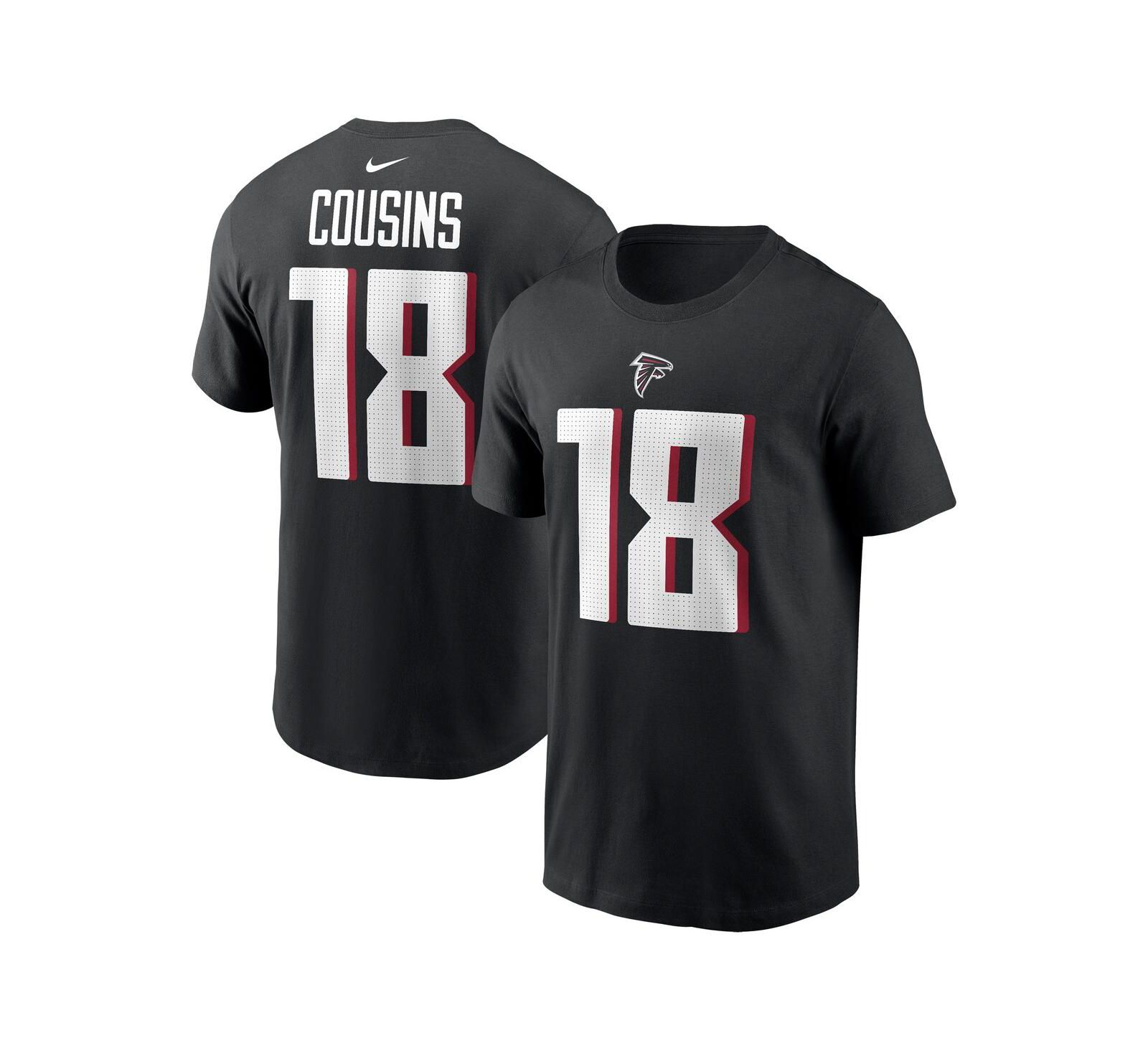Nike Men's Kirk Cousins Black Atlanta Falcons Player Name & Number T-Shirt