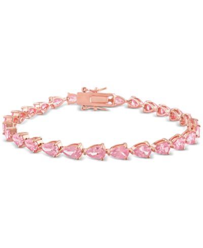 Браслет Tennis с розовым сапфиром и серебром Rose-Plated
