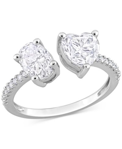 Кольцо с моيسсанитом в форме сердца и овала (2-1/8 ct. t.w.) из стерлингового серебра