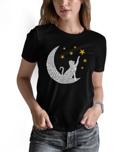 Женская футболка LA Pop Art Word Art Cat Moon