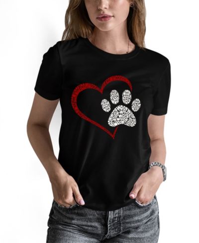 LA Pop Art Женская футболка с принтом Word Art Paw Heart