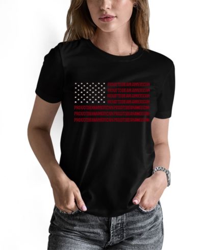 LA Pop Art Женская футболка Word Art Proud To Be An American