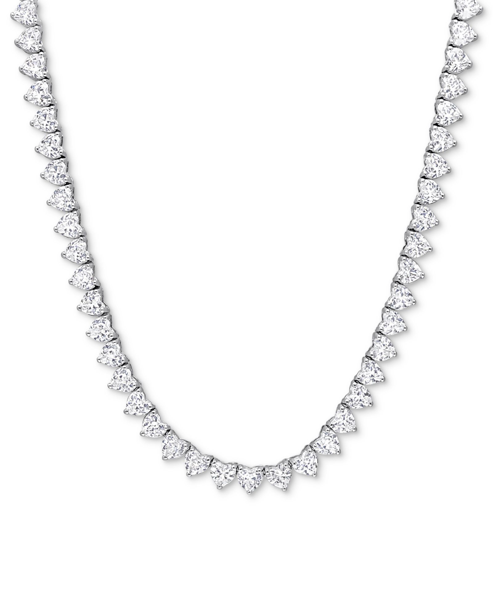 Колье-чокер с белым сапфиром 18" Tennis Necklace в стерлинговом серебре